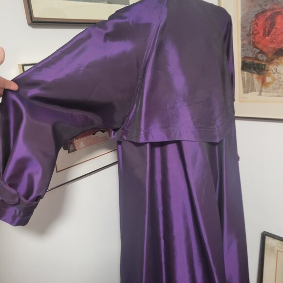 Vintage 80's purple Raincoat by Ada Mabel in Acetate XL - Picture 5 of 6